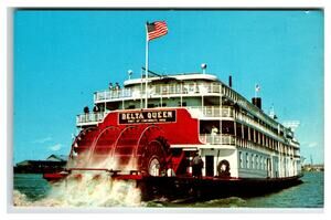 Delta Queen Steamboat Cincinnati Ohio Plastichrome Postcard Bill Muster
